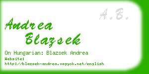 andrea blazsek business card